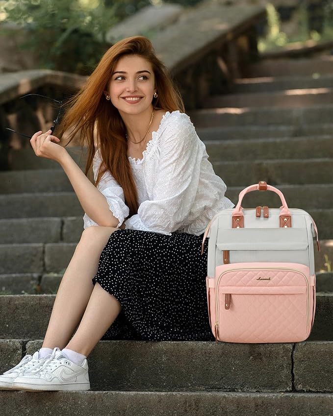 LOVEVOOK Laptop Backpack for Women, 15.6'' Waterproof Nurse Bag Teacher Work - Image 2