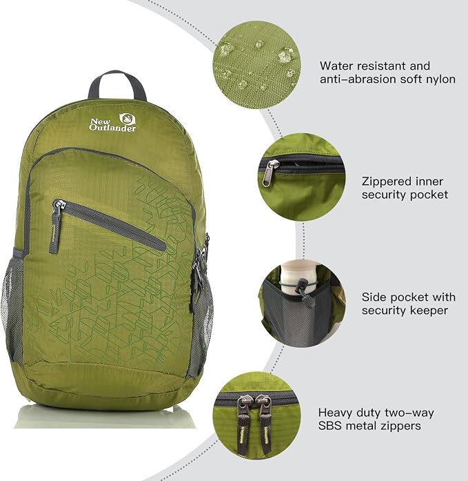 Outlander Packable Handy Lightweight Travel Hiking Backpack Daypack - Image 3