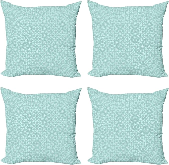 Ambesonne Celtic Decorative Throw Pillow Case Pack of 4, Aqua Celtic Style by Ambesonne