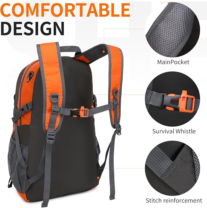 40L Hiking Backpack Lightweight Daypack Waterproof Travel Camping Backpack - Image 4