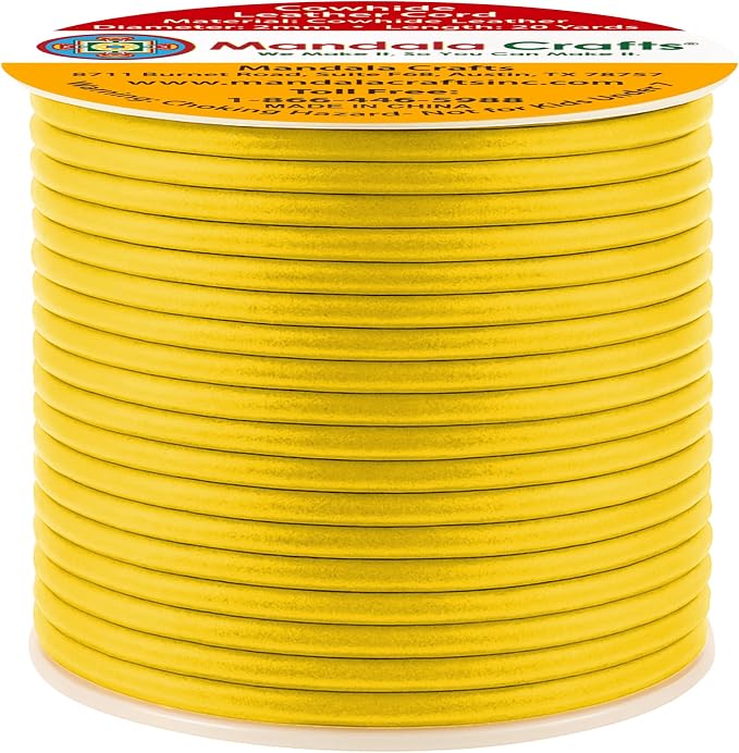 Mandala Crafts Round Genuine Yellow Leather Cord - Image 2