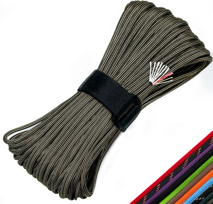 Survival Paracord 550 Fire Paracord Survivor Cord Nlyon Rope 10 Strands US by KOKKOYA