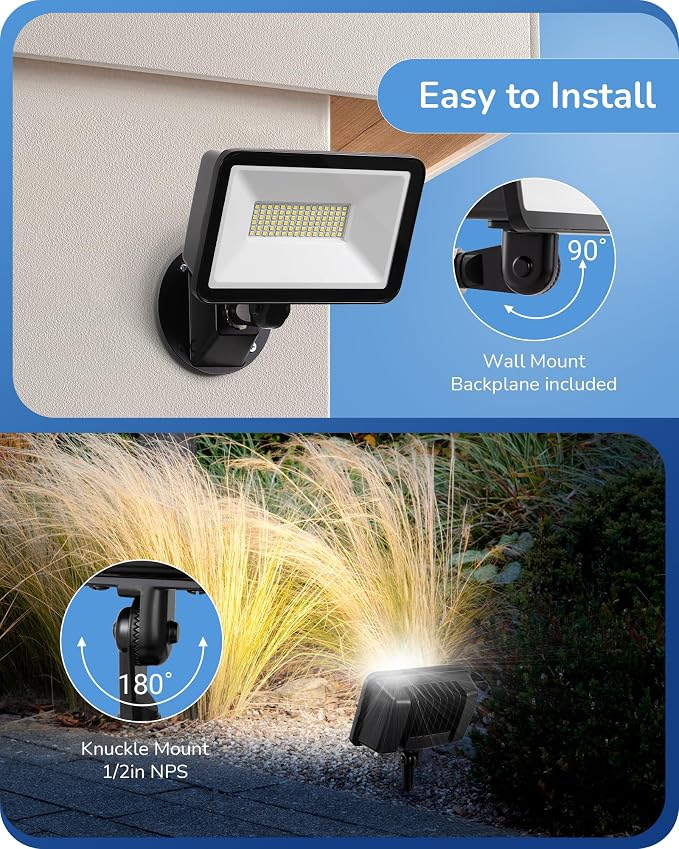 EDISHINE 10000LM Flood Lights Outdoor, 73W LED Flood Light Outdoor, IP65 - Image 3