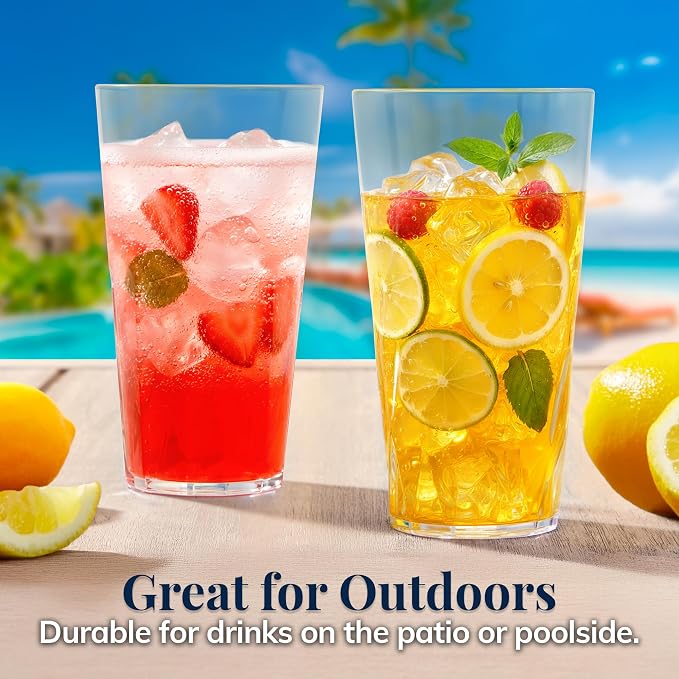 US Acrylic Palmetto 20 ounce Plastic Stackable Water Tumblers in Clear - Image 7