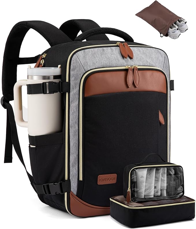 LOVEVOOK 40L Travel Backpack Carry On Airline Approved, Large Backpack by LOVEVOOK
