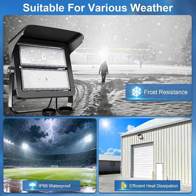 75000LM Dimmable Led Stadium Flood Light 3000W Equivalent Super Bright 0-500w - Image 5