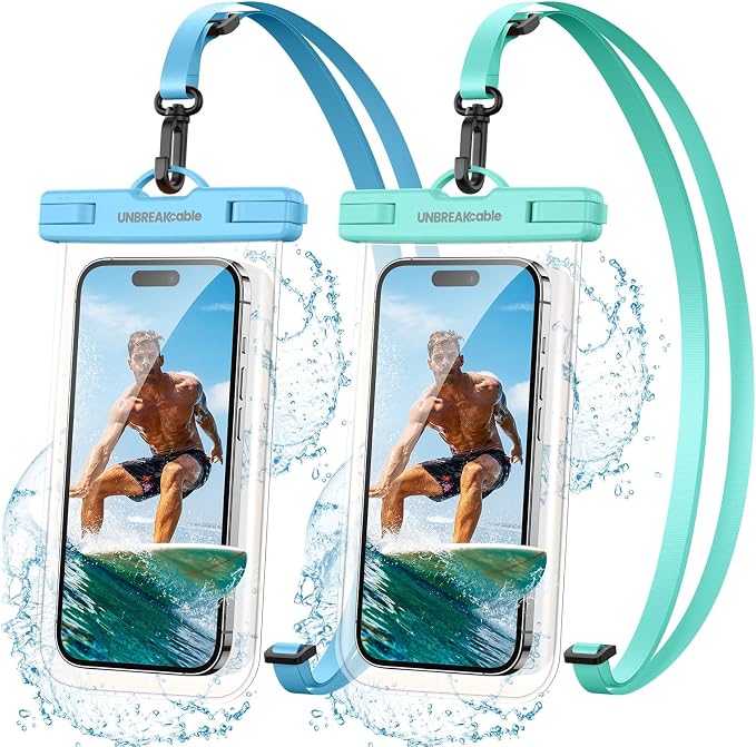 UNBREAKcable Waterproof Phone Pouch-2 Pack IPX8 Waterproof Phone Case by UNBREAKcable