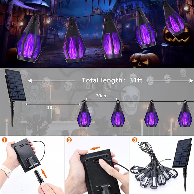 Solar String Lights for Outside, 21Ft Solar Patio Lights - Image 4