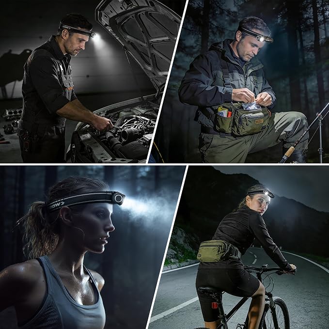 Arrow 1000 Lumens LED Headlamp Rechargeable, 90° Rotatable Head Lamp - Image 8