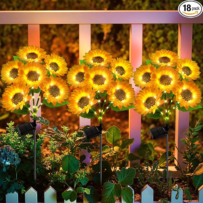 Solar Sunflower Lights Outdoor Waterproof by AHAORIGIN