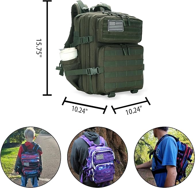 Lovelinks21 25L Military Tactical Backpack Small Assault Pack Molle Daypack - Image 2