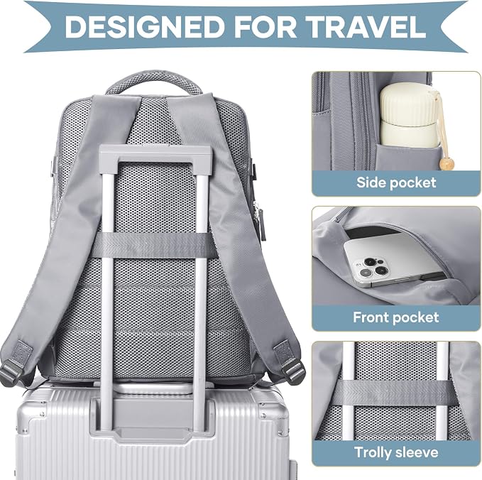 WONHOX Large Travel Backpack Carry on Flight Approved Laptop Work Business - Image 6
