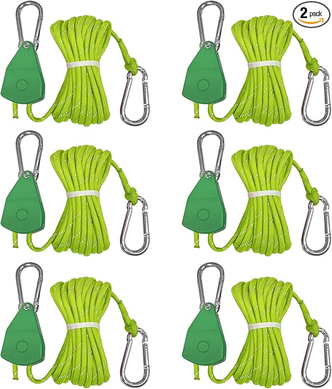 Longer 14ft Retractable Paracord Rope Tie Down Ratchet Strap Small Straps Mini by KOKKOYA