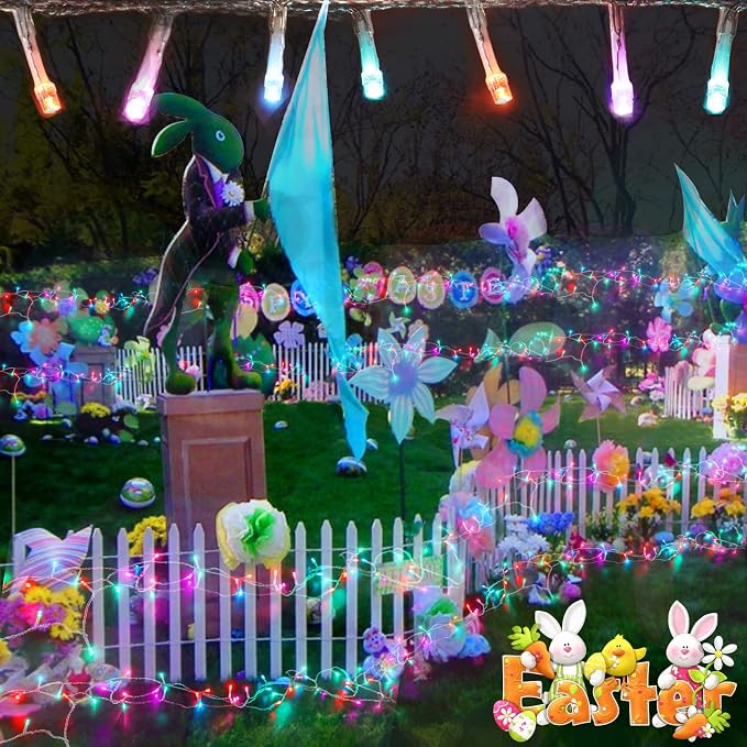 Colorful String Lights Easter Decoration, 66 ft 200 LED Easter Pastel Lights 8 - Image 3