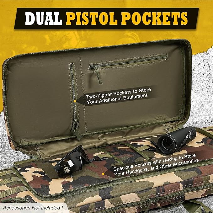 DULCE DOM 36 42 48 Inch Double Rifle Case, Tactical Soft Padded Backpack - Image 3
