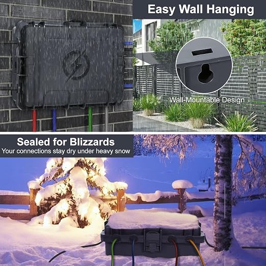 Waterproof Electrical Box, Large Outdoor Extension Cord Covers Waterproof - Image 4