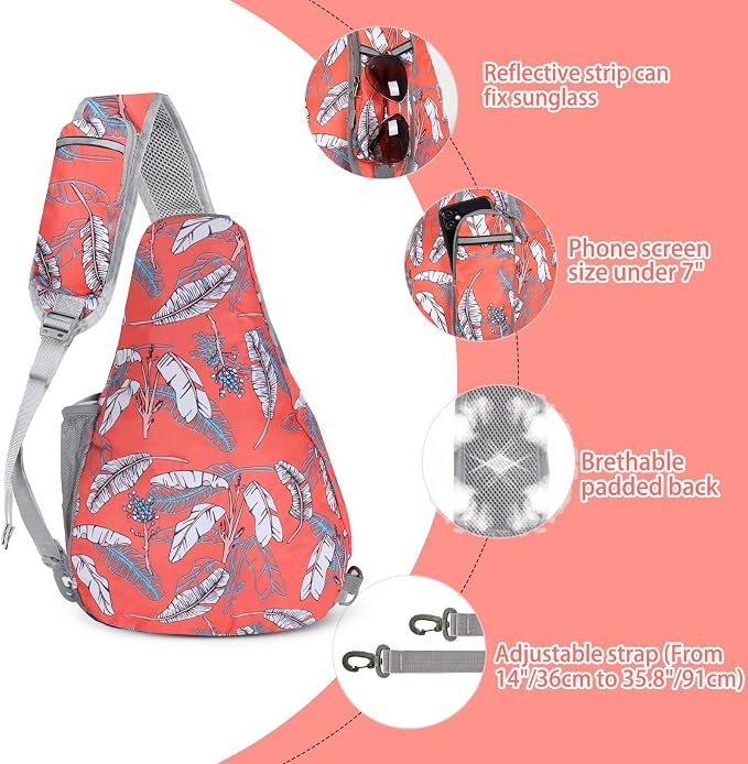 ZOMAKE Sling Bag, Small Crossbody Sling Backpack, Water Resistant Shoulder - Image 3