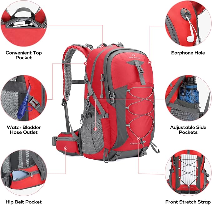 Maelstrom Hiking Backpack, Camping Backpack, 40L Waterproof Hiking Daypack - Image 3