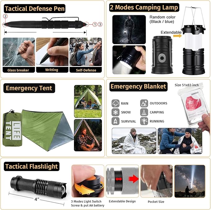 Survival Kit, Emergency Kit for Earthquake, Outdoor Adventure, Gifts for Men - Image 5