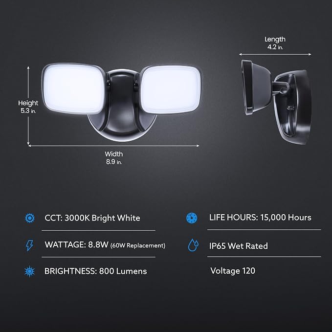 Feit Electric LED Security Outdoor Light, 28W LED Waterproof Flood Light - Image 2
