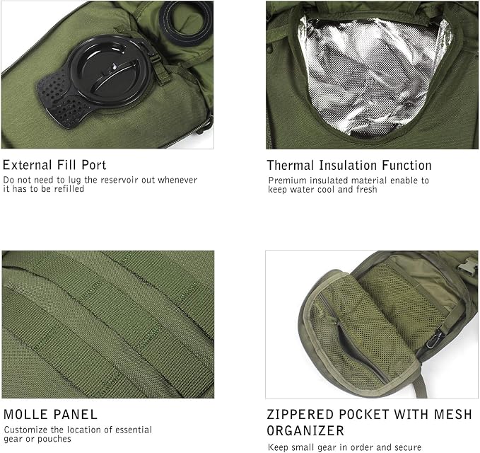 Unigear Tactical Hydration Packs Backpack 1050D - Image 4