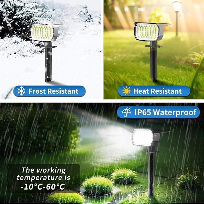Tadyreal Solar Spot Lights Outdoor 10 Pack, Solar Landscape Spotlights - Image 4