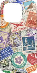 World Map Travel Passport Stamps Postage Stamp Case by Unknown