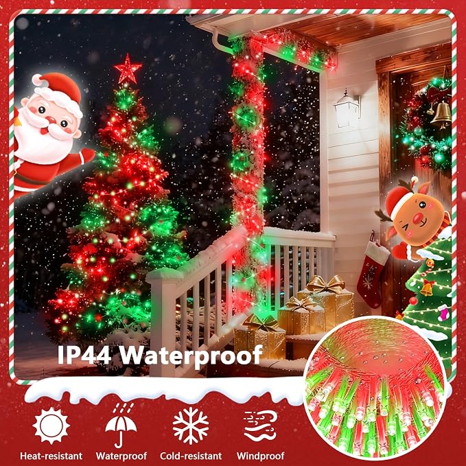 88FT 240LED Extra-Long Connectable String Lights Indoor Outdoor Clear Wire - Image 5