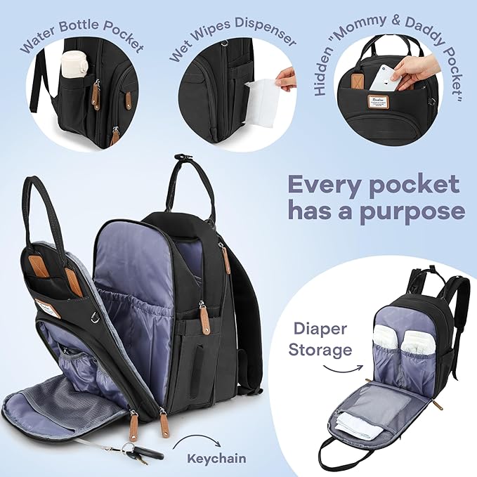 RUVALINO Diaper Bag Backpack-Expandable Baby Bag - Image 3