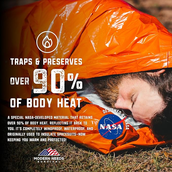 MODERN NEEDS Emergency Sleeping Bag Survival – Thermal Blanket & Bivy Sack | - Image 2