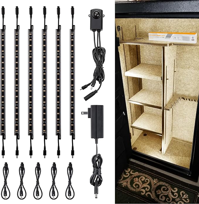 TORCHSTAR LED Safe Lighting Kit, 12 Inch Linkable Light Bars + Motion Sensor + by TORCHSTAR