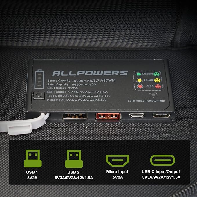 ALLPOWERS 21W 5V Foldable Solar Panel Charger, SP002 Solar Charging Kit - Image 3