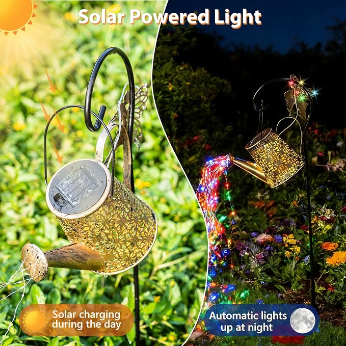 SRNPMIU Solar Watering Can Light, Solar Outdoor Decorative, Garden Decor Lights - Image 2