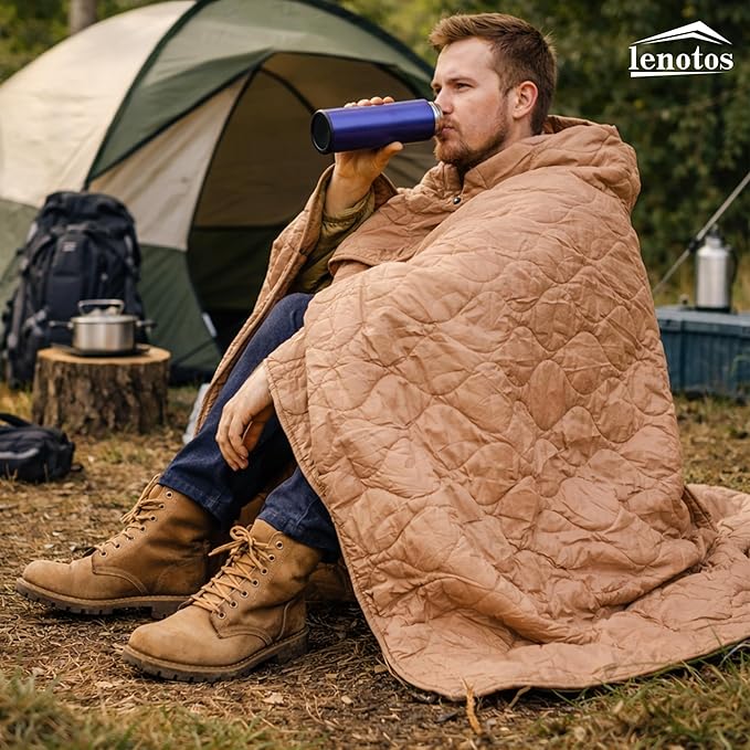Lenotos Woobie Blanket, Thermal Insulated Military Poncho Liner, Water-Resistant - Image 6