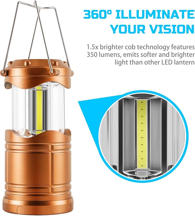 Lichamp LED Camping Lantern, 4 Pack Battery Powered Flashlight - Image 5