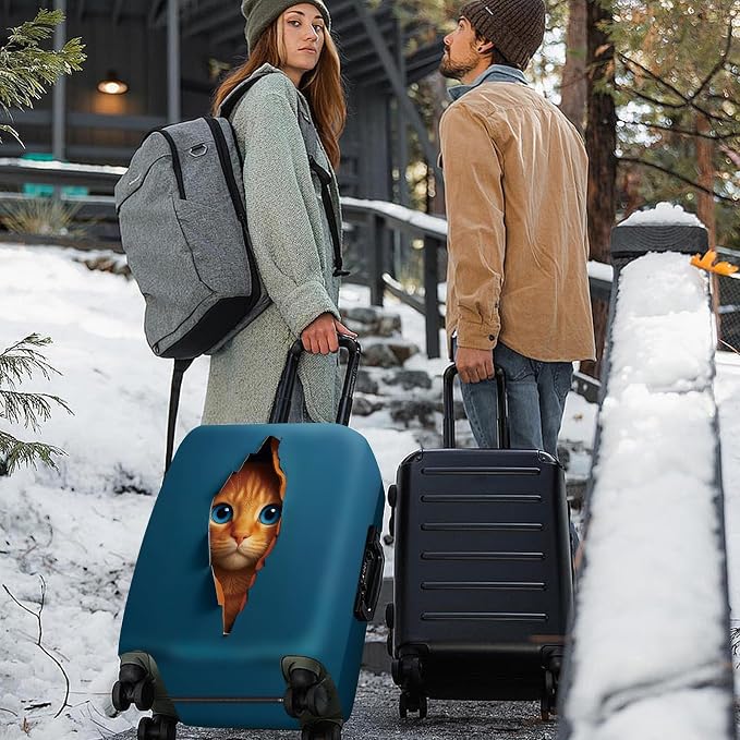 ANNA QUEEN 3D Cat Face Luggage Cover, Cute Peek Cat Suitcase Protector - Image 6