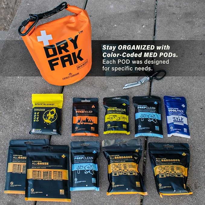 EVERLIT 290 Pc Waterproof First Aid Kit Dry FAK Medical Kit Emergency Survival - Image 4