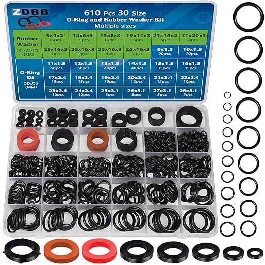 ZDBB 7 Size Water Hose Gasket and 20 Size O Ring Rubber Washer Assortment Kit - Image 9