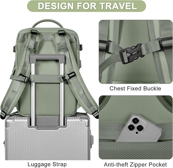 coofay Travel Backpack For Women Men Airline Approved Carry On Backpack Flight - Image 8