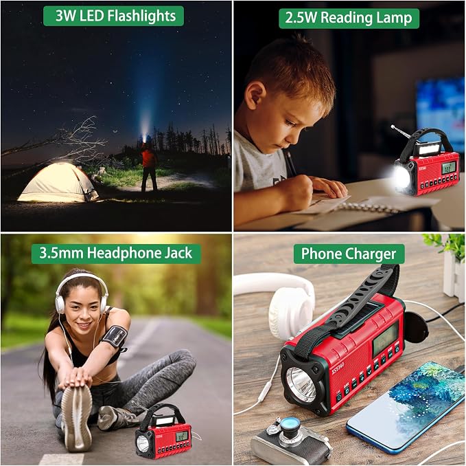 Emergency Weather Radio 10000mAh, Portable Radio - Image 5