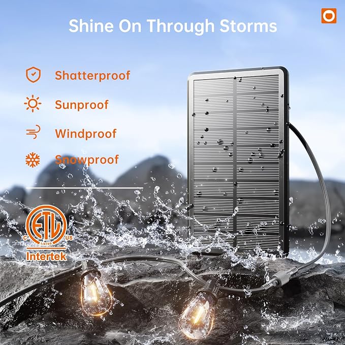addlon 35FT Solar String Lights Outdoor, IP54 Waterproof Solar Powered - Image 5