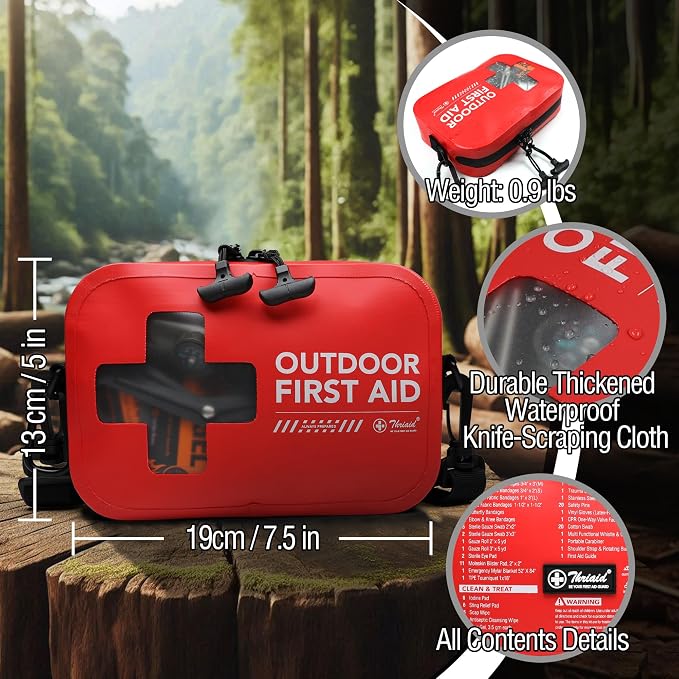 152 PCS Waterproof First Aid Kit, Portable Small Boat Dry Bag Bug Out Bags - Image 7