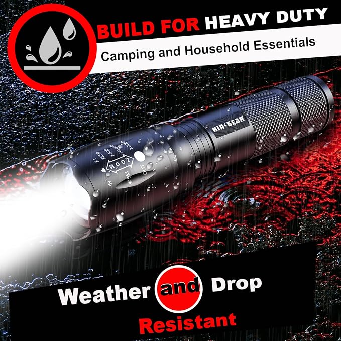 1 Mode Flashlights 6 Pack, Bright Zoomable LED Tactical Flashlight High Lumens - Image 6