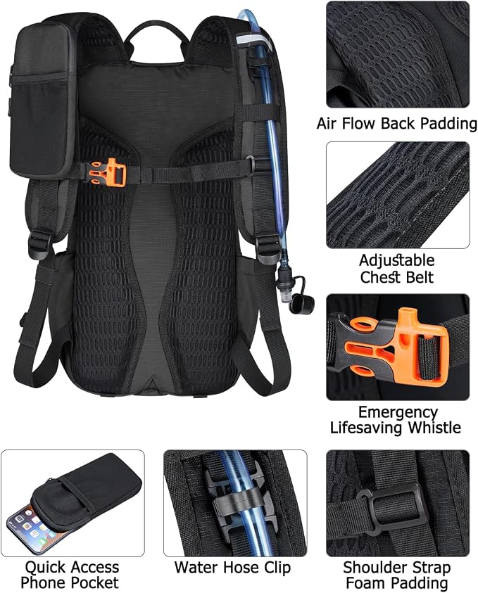 NOOLA Hydration Backpack with 3L Water Bladder, 22L / 25L Water Backpack - Image 7