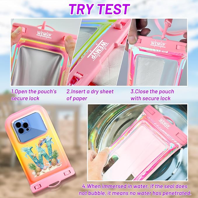 Personalized Initial Waterproof Phone Pouch Case - Image 4