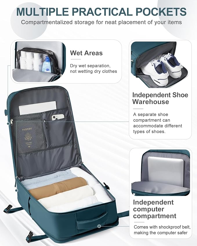 coowoz Large Travel Backpack Carry On - Image 3