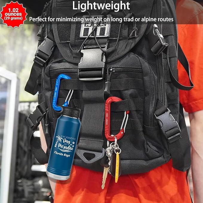 Gabbro Carabiner Clips Heavy Duty 12kN, Wiregate Aluminum Lightweight Caribeener - Image 3