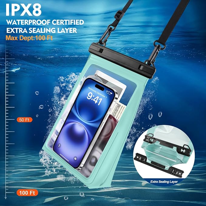 PEDVSTY Large Waterproof Phone Pouch, Cell Phone Dry Bag - Image 3