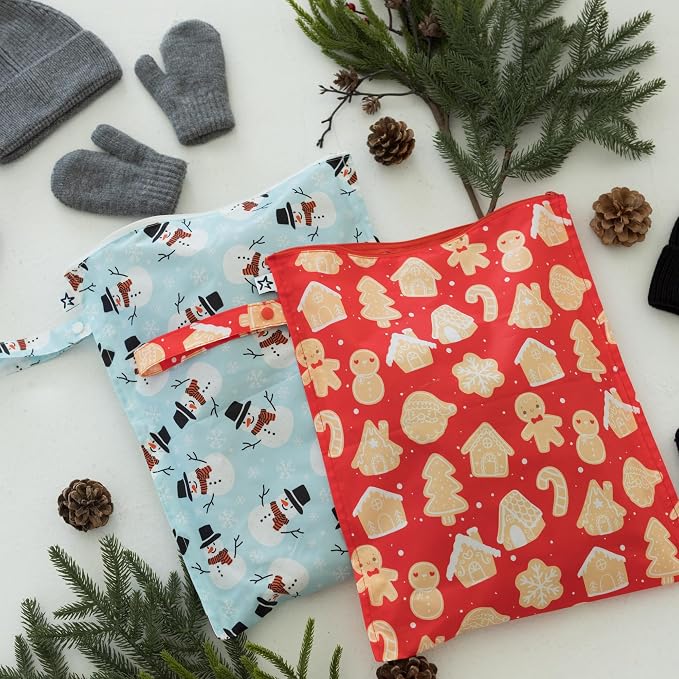 Tiny Twinkle Mess Proof Wet Bags | 2-Pack Reusable Waterproof Wet Bags - Image 4