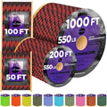 TECEUM Reflective Paracord Rope 1000 – 1000ft/200ft/100ft/50ft – 40+ Colors – by TECEUM
